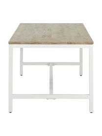 Mesa de comedor Raw, tablero de madera maciza, Tablero: madera de mango maciza, c, Estructura: metal con pintura en polv, Tablero: madera de mango Estructura: blanco mate, An 180 x F 90 cm