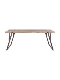 Mesa de comedor Blocks, Estructura: hierro, Tablero: madera de abeto, Negro, An 200 x F 54 cm