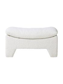 Tabouret tissu bouclé blanc crème Karl, Blanc crème, larg. 82 x haut. 45 cm