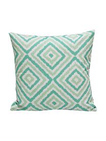 Housse de coussin imprimé graphique Henry, Blanc, vert