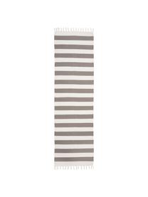 Tapis de couloir blanc Blocker, Blanc crème/gris clair