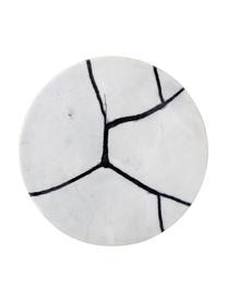 Marmor-Servierplatte Isadora, Ø 21 cm, Marmor, Polyresin, Weiss, marmoriert, Schwarz, Ø 21 cm