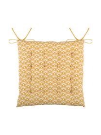 Coussin de chaise réversible Palma, Jaune moutarde, blanc