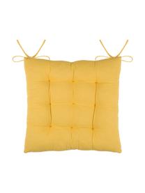 Cuscino sedia reversibile Palma, Giallo senape, bianco, Larg. 40 x Lung. 40 cm