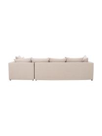 Grosses Ecksofa Zach in Beige, Bezug: Polypropylen Der hochwert, Webstoff Beige, B 300 x T 213 cm, Eckteil links