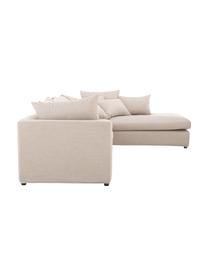 Grosses Ecksofa Zach in Beige, Bezug: Polypropylen Der hochwert, Webstoff Beige, B 300 x T 213 cm, Eckteil links