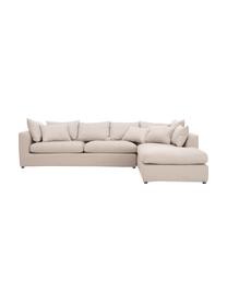 Grosses Ecksofa Zach in Beige, Bezug: Polypropylen Der hochwert, Webstoff Beige, B 300 x T 213 cm, Eckteil links