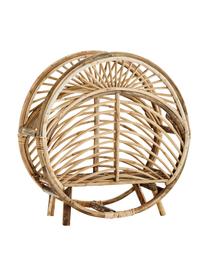 Boho-Zeitschriftenhalter Lou, Rattan, Helles Holz, B 49 x H 49 cm