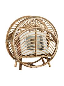 Boho-Zeitschriftenhalter Lou, Rattan, Helles Holz, B 49 x H 49 cm