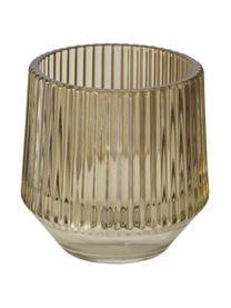 Glas-Windlichter Tiago mit Rillenrelief, 3er-Set, Glas, Beigetöne, Ø 8 x H 8 cm