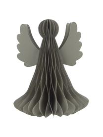 Decoratief object Angel in grijs, Papier, Grijs, Ø 21 x H 27 cm