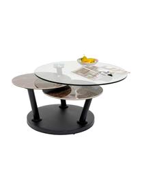 Konferenční stolek Avignon, Černá, transparentní, mramorový vzhled, Š 80 cm, V 45 cm