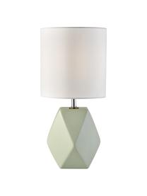 Malá keramická stolová lampa Sage, Biela, šalviová, Ø 15 x V 31 cm