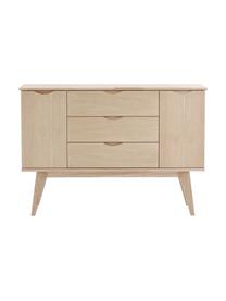 Dressoir Filippa van eikenhout, Frame, voorkant en poten: wit gewassen eikenhout, 122 x 85 cm