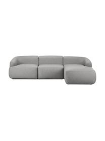 Modulares Ecksofa Sofia, Bezug: 100% Polypropylen Der hoc, Gestell: Massives Kiefernholz, Spa, Füße: Kunststoff, Webstoff Grau, B 278 x T 174 cm, Eckteil rechts