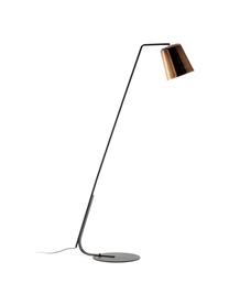 Stehlampe Anina, Metall, Schwarz, Messingfarben, 103 x 171 cm