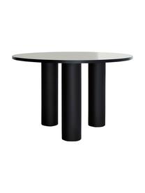 Mesa redonda Colette, Ø 120 cm, Tablero de fibras de densidad media (MDF) recubierto, Negro, Ø 120 x Al 72 cm