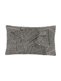 Kissenhülle Nadia mit grafischem Muster in Schwarz, 100%  Baumwolle, Beige, Weiss, Schwarz, B 30 x L 50 cm