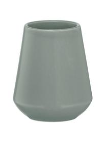 Vaso cepillo de dientes Kara, Porcelana, Verde salvia, Ø 10 x Al 11 cm