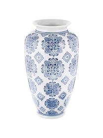 Jarrón de cerámica Sara, Cerámica, Azul, blanco, Ø 18 x Al 36 cm