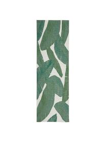 Tapis d'entrée intérieur-extérieur Jungle, 86 % polypropylène, 14 % polyester, Blanc crème, vert, larg. 80 x long. 250 cm