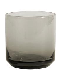 Verres à eau soufflés bouche gris Retro, 6 pièces, Fumé, translucide