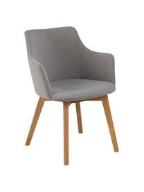 Armstoelen Granada in Scandi design, 2 stuks, Bekleding: polyester, Poten: geolied eikenhout, Lichtgrijs, B 62 x D 59 cm