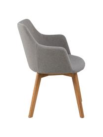 Armstoelen Granada in Scandi design, 2 stuks, Bekleding: polyester, Poten: geolied eikenhout, Lichtgrijs, B 62 x D 59 cm