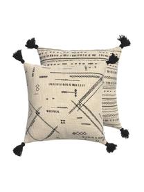 Housse de coussin réversible 45x45 boho Kertes, Noir