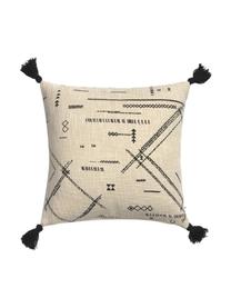 Housse de coussin réversible 45x45 boho Kertes, Noir