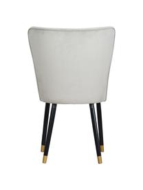 Sedia imbottita in velluto Monti, Rivestimento: velluto (100% poliestere), Gambe: legno, impiallacciato, Velluto grigio chiaro, nero, dorato, Larg. 55 x Prof. 66 cm