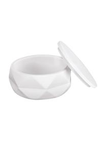 Bote para el baño de poliresina Crackle, Poliresina, Blanco, Ø 11 x Al 6 cm