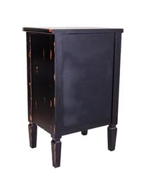 Nočný stolík z jedľového dreva s patinou Rene, Čierna, odtiene striebornej, biela, tóny hnedej, Š 48 x V 76 cm