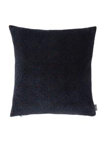 Cuscino  in velluto con imbottitura Leopard, Rivestimento: 100% cotone, Blu, nero, beige, Larg. 45 x Lung. 45 cm