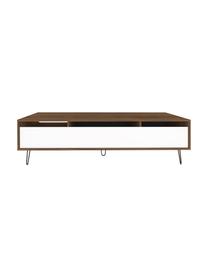 Meuble TV rétro avec porte à clapet Aero, Gris, noyer, larg. 165 x haut. 44 cm