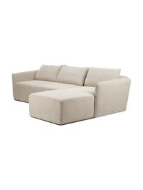 Ecksofa John (4-Sitzer) in Beige, Bezug: 100% Polyester Der hochwe, Gestell: Massives Eschenholz, Euka, Webstoff Beige, B 272 x L 85 cm, Eckteil rechts