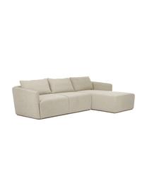 Ecksofa John (4-Sitzer) in Beige, Bezug: 100% Polyester Der hochwe, Gestell: Massives Eschenholz, Euka, Webstoff Beige, B 272 x L 85 cm, Eckteil rechts