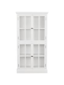 Armoire vitrée blanche classique Lorient, Bois de pin, laqué, MDF (panneau en fibres de bois à densité moyenne), Blanc, larg. 95 x haut. 185 cm