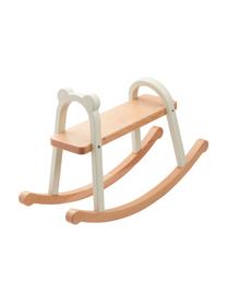 Cavallo a dondolo Lina, 100% legno di faggio, Beige, bianco, Larg. 65 x Alt. 40 cm