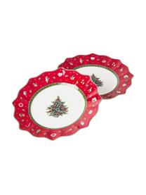 Vajilla de porcelana Toy's Delight, 2 comensales (6 pzas.), Porcelana Premium, Blanco, rojo, estampado, Set de diferentes tamaños