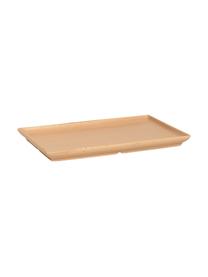 Rechteckige Steingut-Teller Eli mit mattem Finish, 4 Stück, Steingut, Hellbraun, Beige, 20 x 2 cm