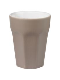 Becher ti amo, 2 Stück, Steingut, Taupe, Ø 8 cm, H 10 cm, 200 ml