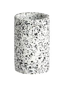 Vaso cepillo de dientes de plástico Terrazzo, Poliresina, Negro, blanco, Ø 7 x Al 11 cm