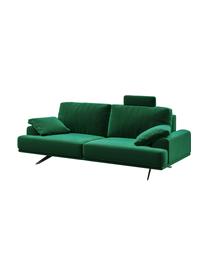 Sofa z aksamitu Prado (2-osobowa), Tapicerka: 100% aksamit poliestrowy,, Nogi: metal lakierowany, Ciemny zielony, S 220 x G 107 cm