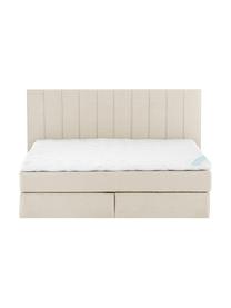 Letto Boxspring Premium Lacey, Materasso: a molle insacchettate a 7, Piedini: legno di faggio massiccio, Beige, 200 x 200