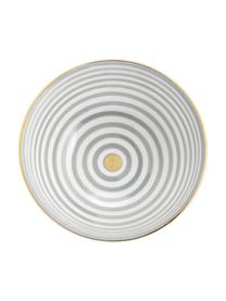 Ensaladera artesanal Couleur, estilo marroquí, Cerámica, Gris claro, crema, oro, Ø 25 x Al 12 cm