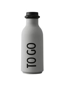 Design Isolierflasche TO GO in Grau mit Schriftzug, Flasche: Tritan (Kunststoff), BPA-, Hellblau matt, Schwarz, Ø 8 x H 20 cm