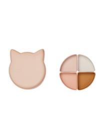 Teller-Set Arne, 5-tlg., Silikon, Beige, Rosatöne, Braun, Set mit verschiedenen Größen