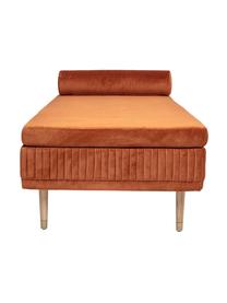 Samt-Daybed Hailey in Rostbraun mit Eichenholz-Füssen, Bezug: Polyestersamt, Samt Rostbraun, B 190 x T 80 cm