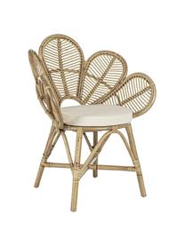 Silla de ratán para exteior Flores, Estructura: ratán, Ratán, beige, An 77 x F 62 cm